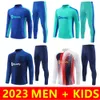 2023 2024 Lewandowski F.de Jong Soccer Tracksuit Långärmad jogging fotbollsträning kostym ANSU Fati Pedri Gavi R.araujo 23 24 Mens Kids Tracksuits Kit Survetement