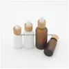 梱包ボトル卸売霜の泡立ち式白いガラスドロッパーボトル15ml 30ml 50ml bambooキャップ