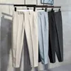 Männer Hosen Herbst Dicken Anzug Männer Casual Gerade Drapieren Koreanische Klassische Mode Business Wollstoff Braun Schwarz Formale Hosen