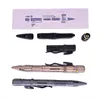 Fountain Pens T05 7-In-1 Aluminum EDC Multi-Function Self Defense Tactical Pen Emergency Led Light Whistle Glass Breaker Outdoor Survival 230919