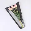 Gift Wrap 20Pcs Transparent Kraft Paper Packaging Bag Single Rose Flower Bags Florist Bouquet Wrapping Valentine's Day Gifts