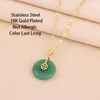 Collane con ciondolo in stile vintage Lucky Guard verde fibbia Ping per le donne Gioielli alla moda con catene al collo femminili a vento cinese