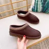 Cheville bottes d'hiver chaussures fourrure bottes de neige Tasman pantoufle talon plat Mules moelleuses en cuir véritable australie chaussons pour femme