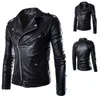 Men's Leather Faux Leather PU Leather Jacket Men Zip Lapel Collar British Punk Rock Outwear Coats Vintage Winter Thick Warm Casual Motorcycle Jackets 230919