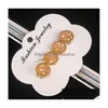 Mode Korea Crystal Rhinestones Hair Clips Girls Hairn Pins Geometric Round Hairgrip Women Barrette Accessories Drop Delivery DH5XZ