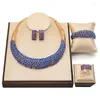 Necklace Earrings Set Dubai 18K Gold Plated For Women Fashion Nigerian Bridal Jewellry Wholesale Promotion