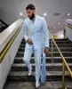 Trajes de Hombre Satén Brillante Traje de Hombre Hecho a Medida 2 Piezas Blazer Pantalones Doble Botonadura Moda Formal Negocios Causal Ropa de Trabajo Fiesta a Medida