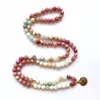 108 Mala Rhodonite équilibre Bracelet Rhodonite nouveau Design Bracelet de Yoga pour femmes guérison cadeau spirituel ite Bracelets Y200730288f