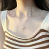 Högkvalitet Sterling S925 Silver Safety Lock Pendant Necklace For Female Ins Students Advanced Sense Clavicle Chain Gifts