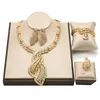 Necklace Earrings Set Fashion Dubai Gold Plated For Women African Nigeria Bride Wedding Party Jewellery