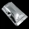 100 pezzi 12x20 cm argento stand up foglio di alluminio sacchetto di imballaggio per conservazione degli alimenti per caffè tè in polvere foglio di mylar con cerniera sacchetto di imballaggio338M