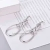 Double Earrings Jewelry Twisted Earring Sliver Designers Wearing Stud Dy Thread Silver Needle Earrings Women Fashion Versatile Platinum Plated