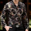 Whole-New Spring Mens Camicie di velluto Uomo Barocco Marchio di lusso Heren Kleding Chemise Homme Stampa leopardata Marque Abbigliamento U245l