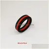 Mode Sile Ring New Style European och American Three-Layer 7-13 US Size Two-Color Sandwich 8mm Wide Wheel Drop Delivery Dhilj