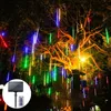 LED Strings Party 30cm 50cm 8 Tubes Solaire Télécommande Météore Douche Fée Lumière Extérieure Étanche Décoration De Mariage De Noël pour La Maison Jardin HKD230919