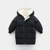 Jacken Winter-Kinder-Daunenjacke, mittellange Babyjacke für Jungen und Mädchen, einfarbig, lässige Kapuzenjacke, Strickjacke 230918