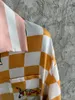 Camicia casual da uomo Autunno Stampa albero di cocco tessuto di seta manica lunga versione ampia della camicia tendenza Europa e Stati Uniti abbigliamento da uomo di alta qualità