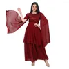 Ethnische Kleidung, muslimische Mode für Damen, Dubai, Türkei, Indien, Abaya, arabische islamische Frauen, Marokko, Kraftperlen-Spangle mit Gürtel, Kleid, Rock