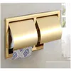 Suportes de papel higiênico Única parede banheiro caixa de rolo polido ouro recesso toileissue titular toda construção de metal 304 gota inoxidável d dh05x