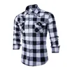 Whole- Mens Fashion Causal Plaids Checks Shirts Long Sleeve Turn Down Collar Slim Fits Fashion Shirts Tops Black Red White XXL272t