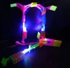 Novelbelysning LED Light Flash Flying Elastic Powered Arrow Sling Shoot Up Helicopter Paraply Kids Toy LL