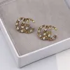 20 Style Mixed Luxury Brand Stud Designer Earrings 18k Gold Plated Women Crystal Rhinestone Earring Wedding Party Jewelry