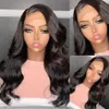 40 tum brasilianskt hår 13x4 Body Wave Spets Front Wig Pre Plucked Loose Wave Spets Frontal Wig Glueless Synthetic Red /Blonde /Black Wigs For Black Women