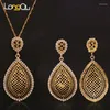 Necklace Earrings Set African Nigeria Bridal Jewelry Women Dubai 18k Gold Plated High Quality Party Jewellery Sets
