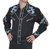 Men's Casual Shirts Men Western Printed Long Sleeve Loose Slim Button Shirt Blouse Tops Luxury Party Evening Dress T-shirt