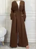 Ethnische Kleidung Herbst Winter Muslimische Frau Kleid Abaya Kimono Gestrickte Warme Gerippte Dubai Türkei Lange Strickjacke Mantel Outwear Islam