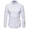 メンズカジュアルシャツ2021秋の男性長袖プラスサイズのシャツボートアンカープリントブラウスカミサスhombre3452