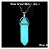 Pendentif Colliers Glow In The Dark Collier en pierre naturelle pour femmes Quartz Guérison Cristal Point Chaînes de corde hexagonale Hommes S Mode D Dhzri