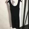 Casual Knit Tank Dress Women Fashion Märke ärmlös klänning enkel stil kjol sexig hängskjol