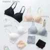 Bras Sets OranriTing Girl's Japanese Triangle Cup Thin Lace Lingerie Set Deep V Seamless Bralette Brief Sexy Women Underwear Set Y200115 L230919