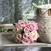 Dekorativa blommor 1 Bukett Artificial Rose Flower Table Furniture Arrangement Party Wedding Decor