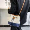 Akşam çantaları basit gündelik pratik saç tuval kova çantası kontrast renk çanta dokusu mizaç bir omuz crossbody 230919