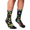 Мужские носки смешные полуночные грибы с рисунком напечатаны хип -хоп, мужчина, счастливые милые мальчики, уличный стиль, сумасшедший для 287q
