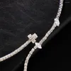 Hanger Kettingen Luxe Zirkoon Choker Voor Vrouwen Enkellaags Ketting Eenvoudige Strass Lange Ketting Kraag Bruiloft Sieraden Cadeau