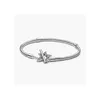 Créateur esthétique Pan S Sier os de serpent bricolage femme plein diamant en forme de coeur chaîne de base Bracelet ouvert chaîne bijoux