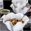 Pratos Pratos 1 pc 5.9 polegadas Cerâmica Fishtail em forma de prato Connt Relish Plate Talheres Tempero Molho Lanche Mini BowlWhite Drop Delive DHD67