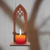 Ljushållare lykta dekorationer står pelare ljushållare te ljus mittstycken bord trä staty ljusstake