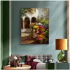 Paintings Retro Garden Landscape Flower Oil Painting Print On Canvas Nordic Poster Wall Art Picture For Living Room Home Decoration Othe1