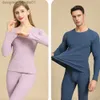 Women's Thermal Underwear Winter Women Thermal Underwear Wool And Silk Patch Thick Double Layer Lingerie Long Sleeve Shirt Thermal Top Pants Two Piece Set L230919