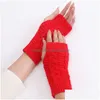 Mittens Fashion Short Braid Gloves Cloghet Arm Fingerless Winter Women Accessories Drop Delivery Hats Scarves Dhdu7