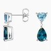 Stud Earrings S925 Sterling Silver Jewelry Winslet Aquamarine And London Blue Topaz