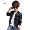 Jackets Boys Thick Coats Autumn Winter Fashion Big Children's Plus Velvet Warming Cotton PU Leather Jacket For 214Y Kids Outerwear 230918