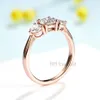 Anneaux de mariage Kuoit 585 14K Rose Gold OEC Bague pour femmes D VVS Solitaire Engagement Bijoux de luxe Cadeaux de Noël 230915