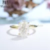 Matrimonio Kuoit Ghiaccio tritato 3CT Ovale 18K 14K 10K Anello in oro giallo 585 per le donne Nascondi Halo Matrimonio di fidanzamento di lusso 230915