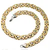 With Lobster clasp Jewelry 8mm 24'' Gold Silver Stainless Steel flat byzantine Curb Link Necklace Chain for Friends holi203a