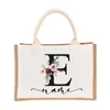 Shoppingväskor anpassade namn säckväv tote personlig brudtärna Bachelorette Bridal Party Girls Trip Gifts Canvas Jute Shopper 230918